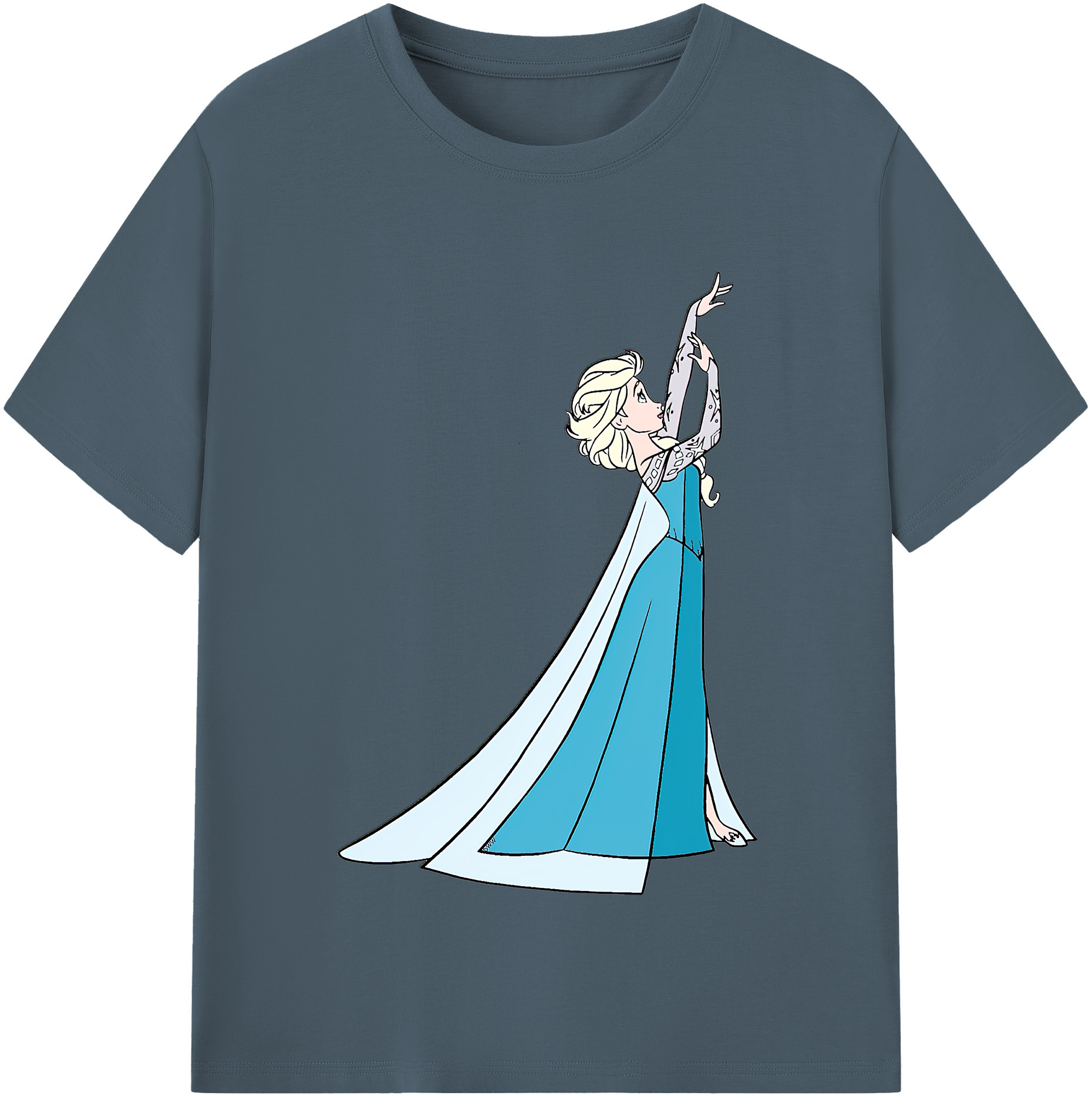 （画像用） アナと雪の女王 アンナ エルサ Frozen Anna Elsa 綿100％半袖Tシャツ（フロントプリント）